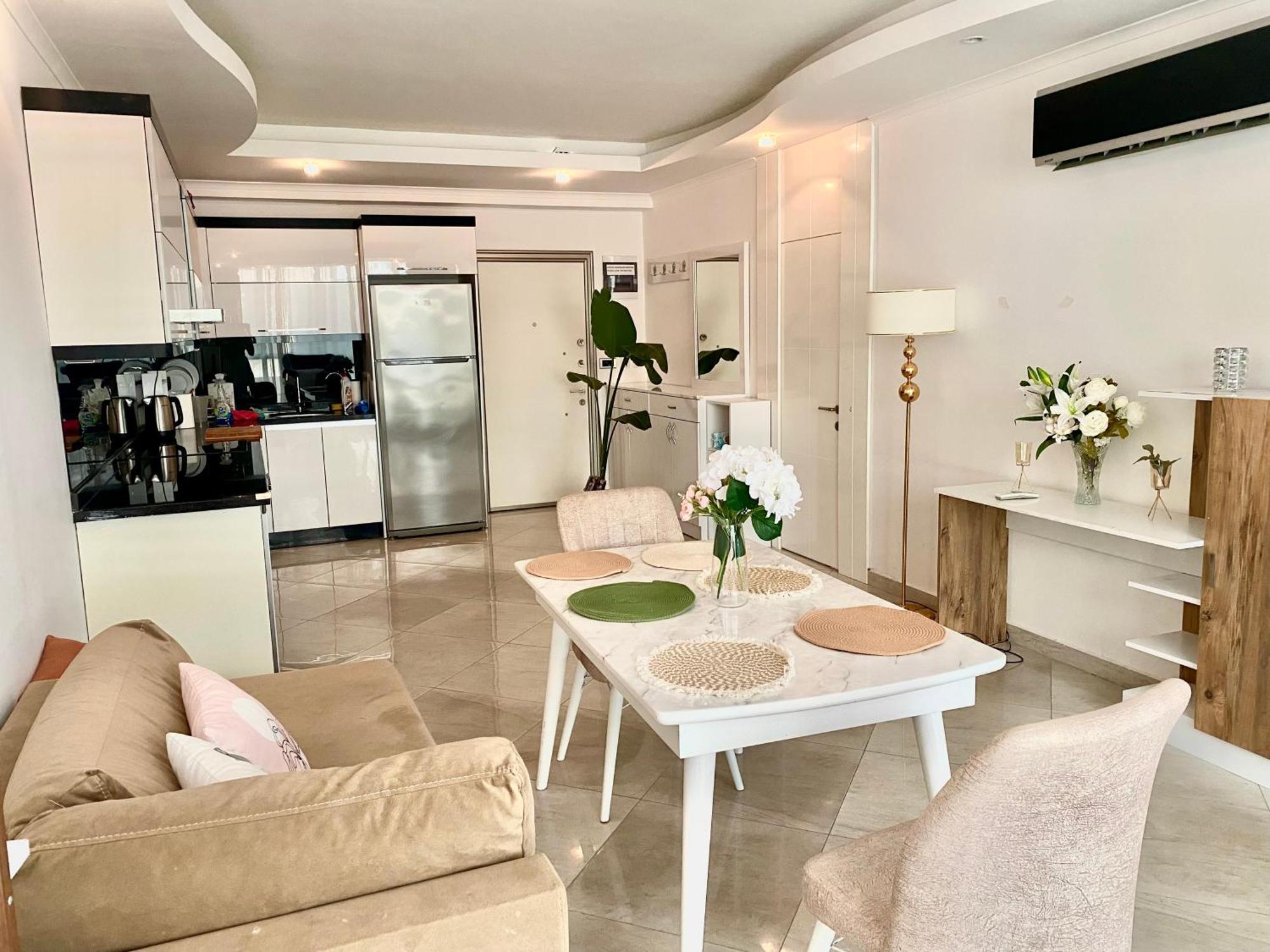 Luxury Flat 2 Mins From Beach Alanya Luaran gambar